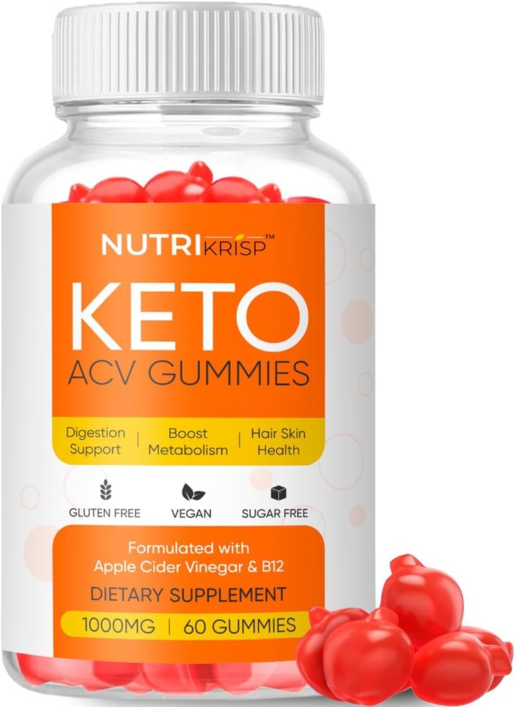 Keto ACV Gummies - Suplemento de vinagre sin gluten sin azúcar para hombres mujeres (1000MG)