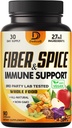 27in1 Suplemento de fibra y especia - Combinado con Psilio Orgánico, Manzana entera, Más - Modo de soporte, Cuerpo &amp; Inmunidad - 90 cápsulas para 1 mes