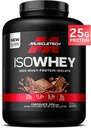 MuscleTech ISO Whey Isolate Protein Powder, Chocolate - Post Workout Gym Supplement for Lean Muscle Gain, Body Building Weight Gainer &amp; Recovery - 25g Protein, BCAA, EAA &amp; 0 Añadido Sugar - 5lbs