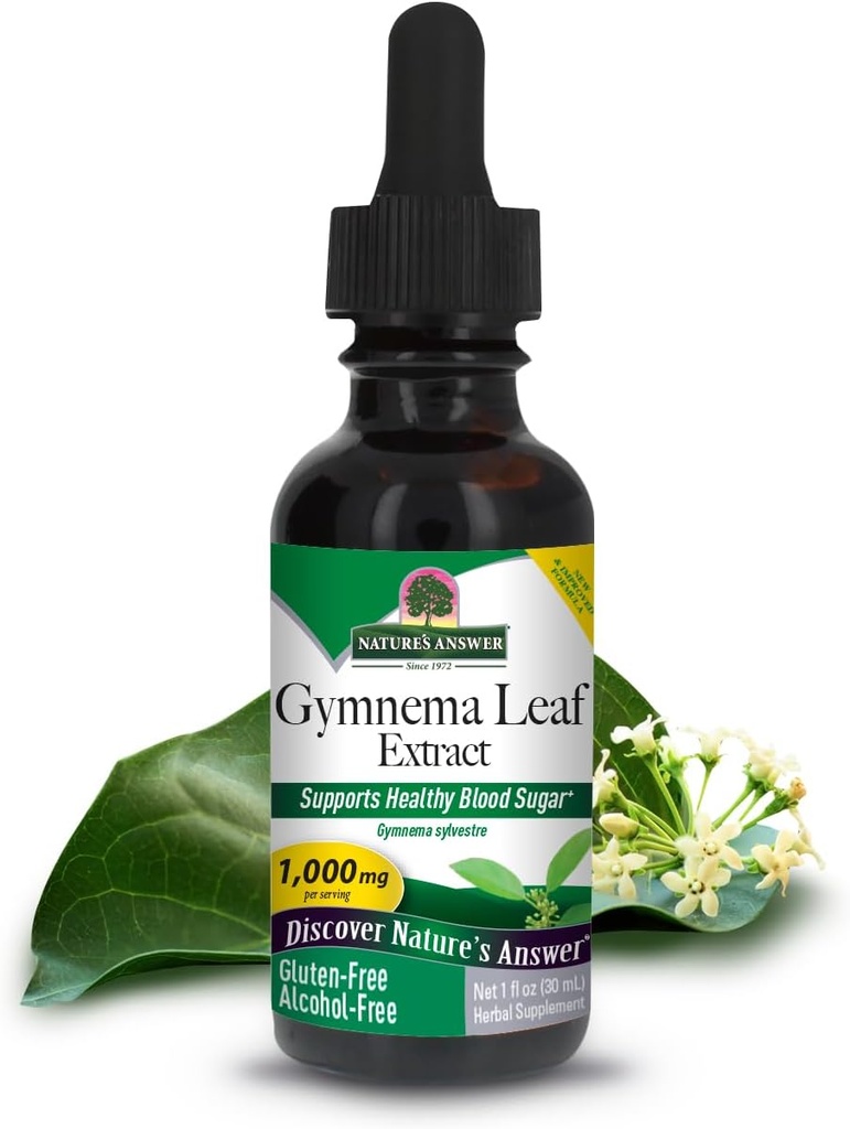 Respuesta de la naturaleza Alcohol-Free Gymnema Leaf 1oz Extracto TEN Gluten-Free TEN Vegan TEN No Artificial Flavors or Preservatives TEN Single Count