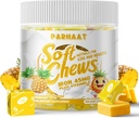 Iron Soft Chew Suplemento con Vitamina C Silencioso Pineapple Flavored TEN Gluten Libre Silencioso Suplemento de Hierro para Mujeres Hombres y Niños