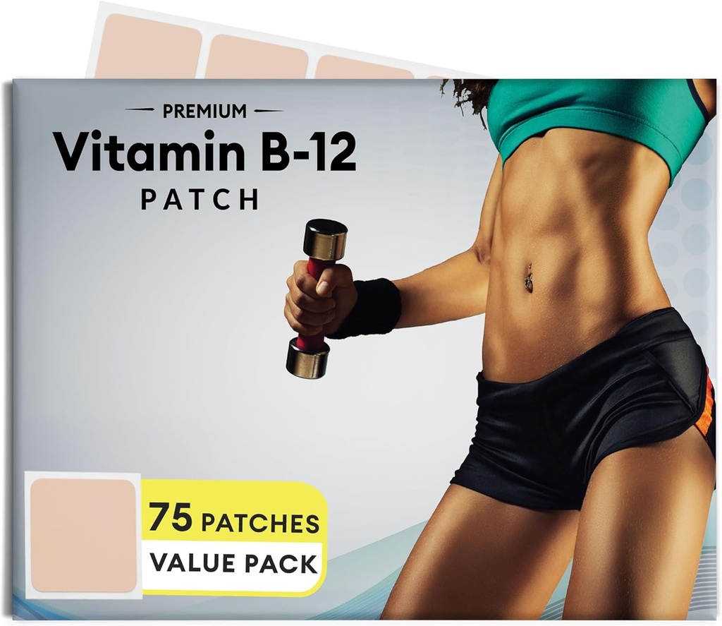 B12 Patch for Energy Plus – 75 Count Pack - B12 Patches – B12 con Methylcobalamin &amp; Guarana
