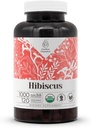 Hibiscus USDA Organic 120 Capsules ← Suplemento Natural de Alta Potencia Silencio Certified Organic Vegetarian Capsules and Organic Hibiscus (Hibiscus Sabdariffa) Dried Flower (120 cápsulas)