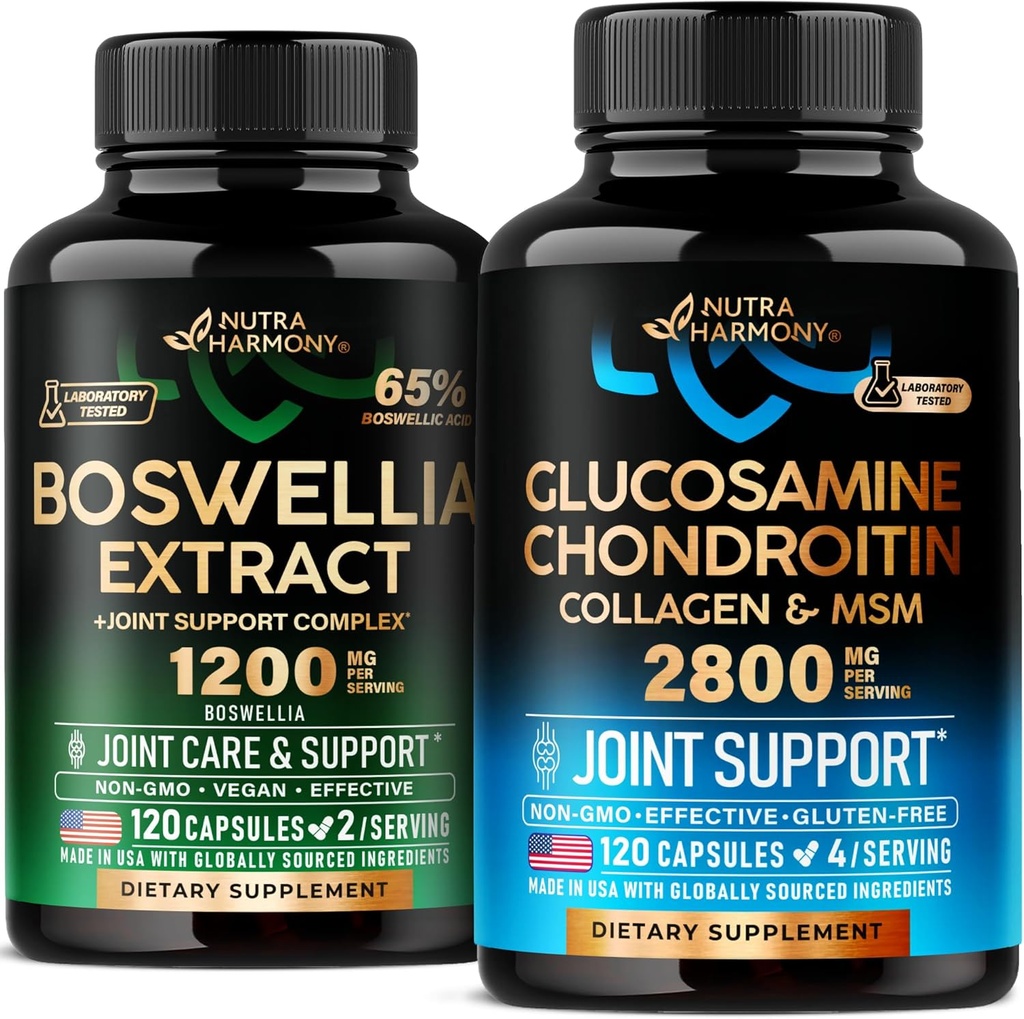 NUTRAHARMONY Glucosamine Chondroitin &amp; Boswellia Extract Capsules