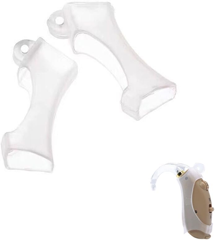 2 Pack Hearing Aids Protectors Covers Dust Sweat Silicone Protective Case for Hearing Amplifier Aids Hearing Aid Assist Device Powered by Size 13 Batteries A13 Battery