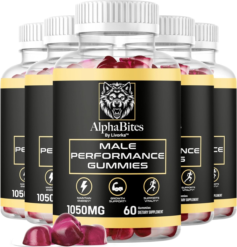 LIVORKA (5 Pack) Alpha Bites Gummies, Alpha Bites, AlphaBites Gummies, Advanced AlphaBites Fórmula,150 Conde