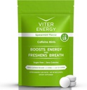 Viter Energy 40mg Caffeine Mints - Sugar Free, B Vitamins, Vegan, Boosts Fast Energized Alert Focus, Caffeinated Nootropic Supplement Pills (Spearmint Flavor, 8oz, Bulk Bag)
