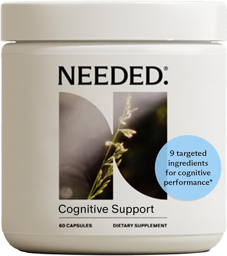 Necesitado. Apoyo cognitivo - Suplemento integral con Ashwagandha, Reishi &amp; Lion's Mane Mushrooms, Breastfeeding Safe - Soportes Focus, Atención, &amp; Memoria, 30-Day Supply