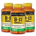 MASON NATURAL B,12 1000 mcg Quick Dissolve, 300 Day Supply for Healthy Conversion of Food into Energy (3 Pack)