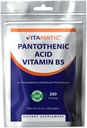 Vitamatic Pantothenic Acid Pure Powder 500 mg per Serving - 100 Grams - Also Called Vitamin B5-200 Servings