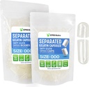 XPRS Nutra cápsulas separadas Tamaño 000-100 Contar grandes capas de gelatina vacías separadas en bolsas - Premium Clear Empty 000 pastillas para relleno de suplementos de bricolaje