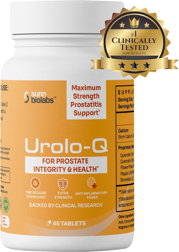 Urolo-Q Extra-Strength Prostate Support for Chronic Prostatitis, CPPS Maximum Strength Effective Prostate Health Supplements for Hombre – Advanced Time Release Formula with Added Pollen Extract...