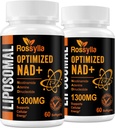 1300 MG Liposomal NAD+ Suplemento Silencio Highest Absorption  Purest NAD Suplemet to Boost NAD+ Effetively ¦ Boosting NAD+ Suplemento para la derrota envejecida, energía celular, longevidad