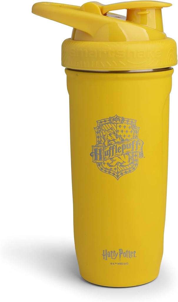 Smartshake Reforce Stainless Steel Harry Potter Hufflepuffs Shaker Bottle (900 ML /30oz) | Light Weight Resistance Sports Shaker Bottle with a Soft Lid | Leakproof, BPA Free & DEHP Free