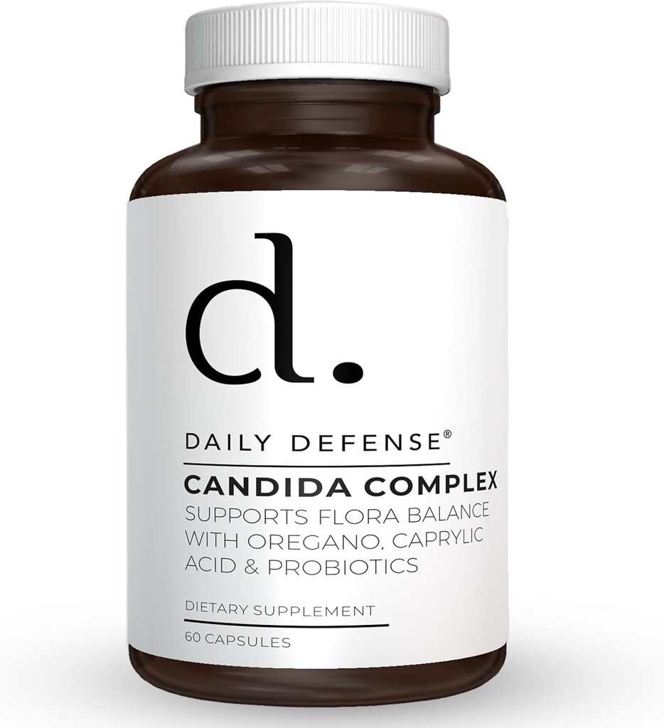 Candida Flush &amp; Cleanse 60 cuenta Gut Support for Balanced Gut Flora with Oregano, Caprylic Acid,Probiotics, " Digestive Enzymes - Non GMO Dietary Supplement