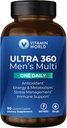 Vitamina Mundial Ultra 360 Multivitamina para Hombres Un diario, Multivitamina de Hombres con Minerales, Herbs & Antioxidantes, Suplemento diario con vitamina A, C, D, E Zinc for Energy &amp; Immune Support, 90 caplets