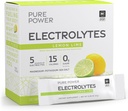 Dr. Mercola Pure Power Electrolytes - Soportes Hydration &amp; Muscle Function - Magnesium & Potassium Blend - 0 g Sugar por Serving - Lemon Lime - 30 Packets