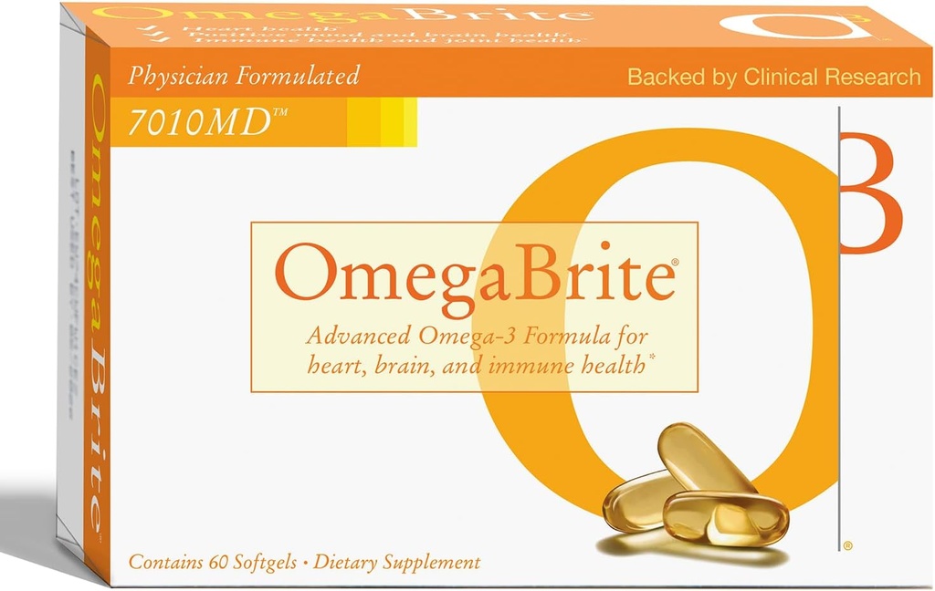 7010MD Advanced Omega-3 Fórmula, 92% Omega-3 con 1140 mg de EPA por porción, promoviendo el Modo Positivo, Salud Cerebro, Salud Inmunitaria, Salud cardíaca y Salud Conjunta- 60 Conde