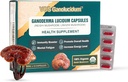 Red Reishi Mushroom Capsules for Immunity, Ganoderma lucidum Extract, Natural Vegan Reishi Mushrooms Daily, 70mg, 30 cápsulas