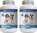 Carne saludable para perros Comida - Perros Pelo y Cuna Complejo - Avanzado Alivio de la piel - Bien para uñas - Perros Vitaminas para el cabello - 2 Botellas (120 Tabletas)