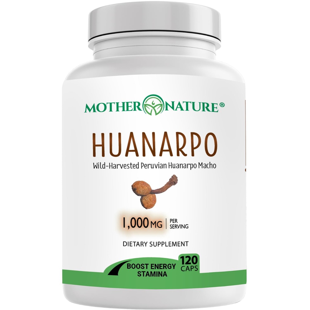 Huanarpo Macho Capsules 1000mg – 120 cápsulas veganos – Energía natural, resistencia y vitalidad Suplemento – apoya el rendimiento masculino, la circulación " Wellness hormonal – No GMO, libre de gluten, vegano