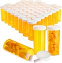 Botellas Juvale Pill con caps - 50 Pack, 8 Dram, Orange Plastic - Botellas Empty Pill &amp; Viales para Viajar &amp; Decoración de Fiesta Médica