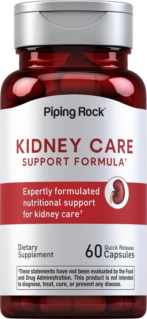 Piping Rock Kidney Support Suplemento Silencio 60 Capsules ¦ Cuidado &amp; Restaurar Fórmula Silencio para Hombres y Mujeres