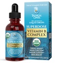 Superdose Vitamina Orgánica B Complejo Líquidas gotas rígidas 125.000% DV Vitamina B12, B6, Biotina, Niacina, Folate ANTERIGEN Energía, Cerebro Salud, Immune Apoyo Silencioso USDA Orgánica, Vegan, No OMM TEN 60 Serv, 2 Mo.