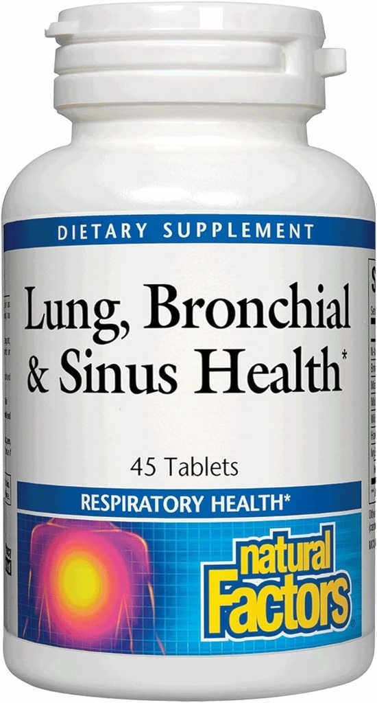 Salud pulmonar, bronquial y sinusal por factores naturales, suplemento natural para la salud respiratoria y respiración fácil, 45 tabletas (45 porciones)