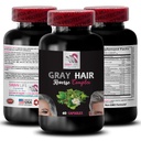 Gris Hair Suplemento - GRAY HAIR REVERSE - revitalización del cabello, color intenso del cabello, brillo natural, color dinámico, aspecto renovado del cabello, brillo del cabello, vibración fresca, re-energizante de color 1Bot 60Caps