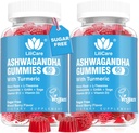 Ashwagandha Gummies 2000mg para Mujeres Hombres - Sugar Gratis, Vegan - Orgánica Ashwagandha Extracto Suplementos Gummy & Vitamina D3, B12 y Turmérica, Promover la Relajación, Sabor de Berry mixto, 120 Conde