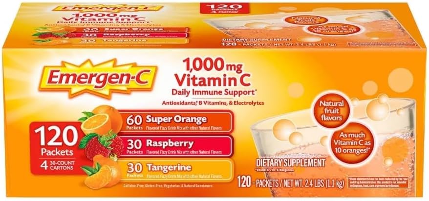 Emergen-C 1000 mg Vitamina C Suplemento dietético 120 Packets (1)