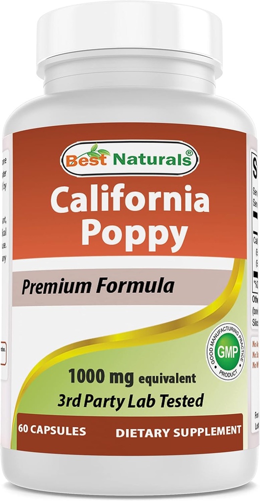 Mejores Naturales California Poppy 1000 mg Equivalente - 60 cápsulas