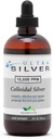 Ultra Silver® Colloidal Silver TENIDO 10,000 PPM, 8 Oz (236mL) TENIDO Se envía como (2) 4 botellas de vidrio onzas TENIDO Suplemento Mineral TEN True Colloidal Silver - con Dropper