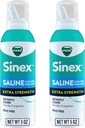 VICKS Sinex Saline Extra Strength Nasal Spray, 3X Concentrated* Drug Free Ultra Fine Mist, Instantly Clears Mucus, Ultra concentrado a Clear Congestion Fast, Safe For Daily Use, 5 OZ x 2
