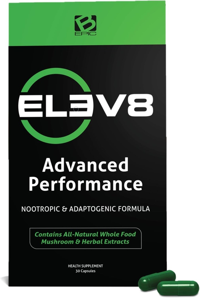 BEpic ELEV8 Advanced Performance Supplement - 30-Day Supply (30 Capsules) ← Desbloquear antiguos secretos medicinales para la salud y el funcionamiento óptimos (Packaging May Vary)