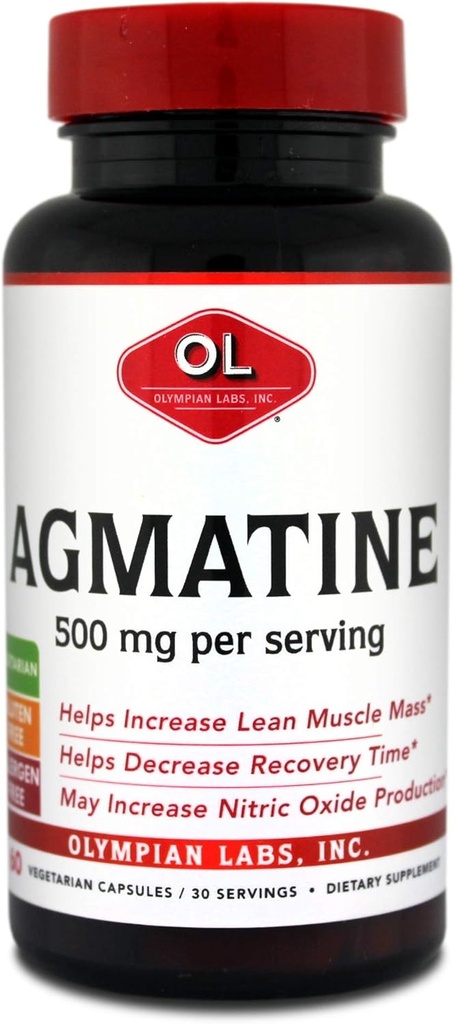 Laboratorios olímpicos Agmatine 500 mg por servidumbre, 60 cápsulas vegetarianas