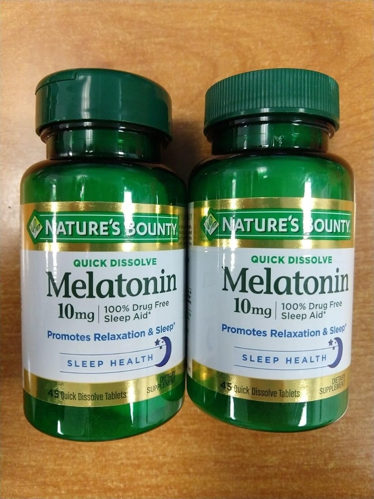Melatonina de recompensa de la naturaleza 10 mg Tablas de disuelve rápido 45 ea (Pack of 6)