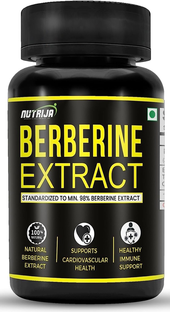 Berberine Extract 500mg Capsules Silencio Estándarizado para min 98% Berberine Extract Silencio Natural Berberine Extract Highly Purified & Bioavailable (60 cápsulas)