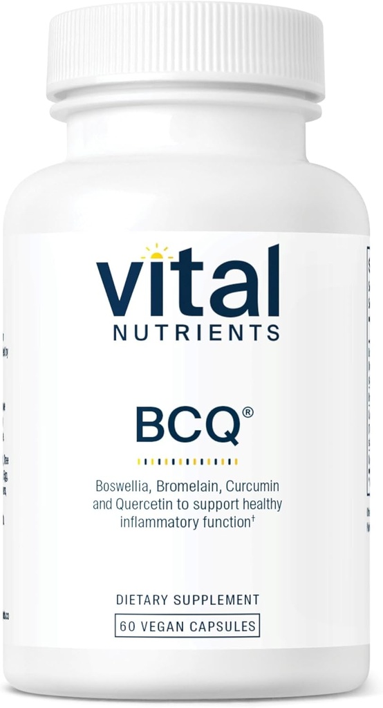 Vital Nutrients BCQ ANTE Vegan Boswellia, Bromelain, Curcumin " Quercetin Supplement ¦ Joint Support Supplement  Support Sinus " Digestive Health TEN Gluten, Dairy, Soy Free ← 60 Capsules