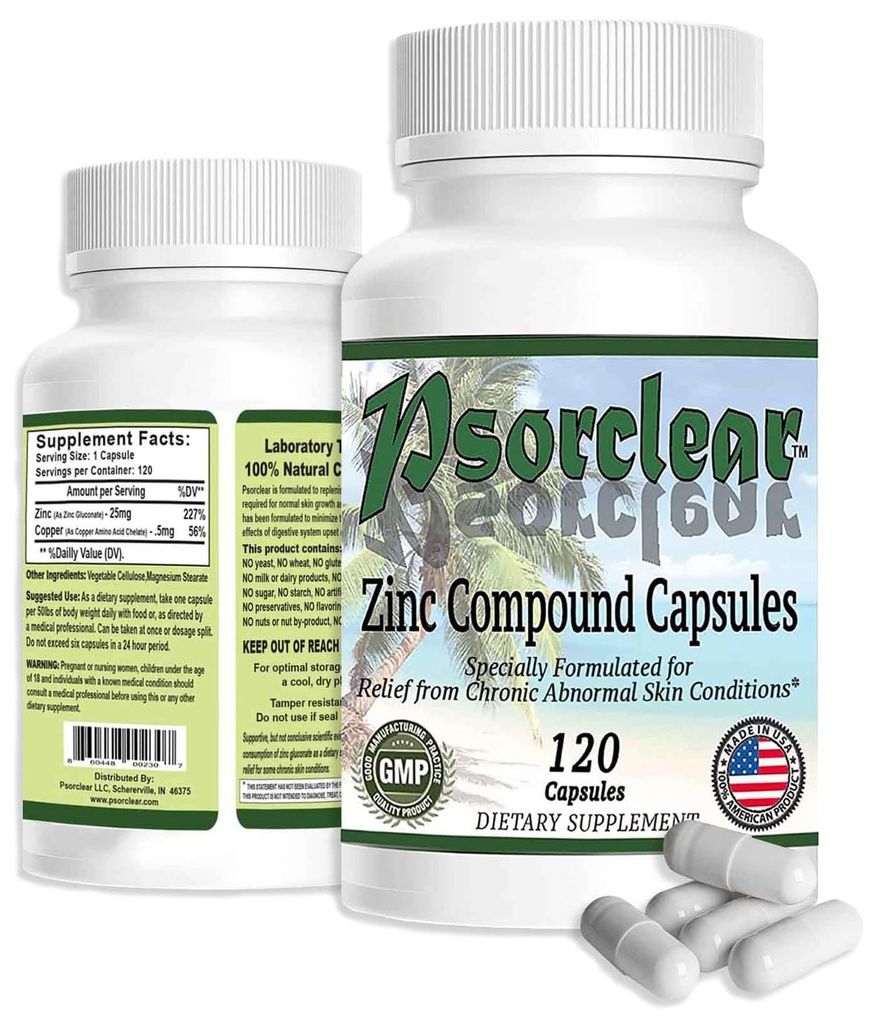 Psorclear-Psoriasis " Eczema Relief " A Proven Effective and All-Natural Product for Psoriasis Eczema " Rosacea Relief That Works - Rated One of the Best (120 Count Bottle)