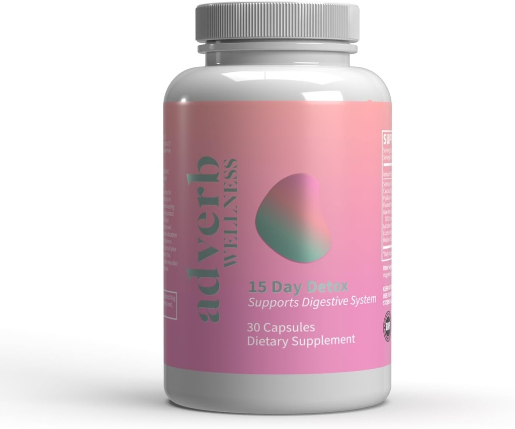 15-Day Gut Cleanse ← Gut, Colon " Digestive Health Support ← Detox natural con Psyllium Husk, Cascara Sagrada " Gut Restoring Probiotics ← 60 Capsules