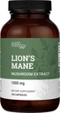 Organic Lions Mane Supplement (1000mg), 2-Month Supply Lion's Mane Mushroom Supplement Extract to Support Focus, Memory (120 Capsules)