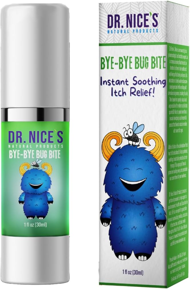 Dr. Nice’s Bye-Bye Bug Bite - Soothing Bug and Mosquito Bite Itch ← Toda la vida natural de Kid Friendly Self Application ← Hydrogel for Bites, Irritation, Skin Discomfort  Soothe Refresh Calm Cool (30 ML)