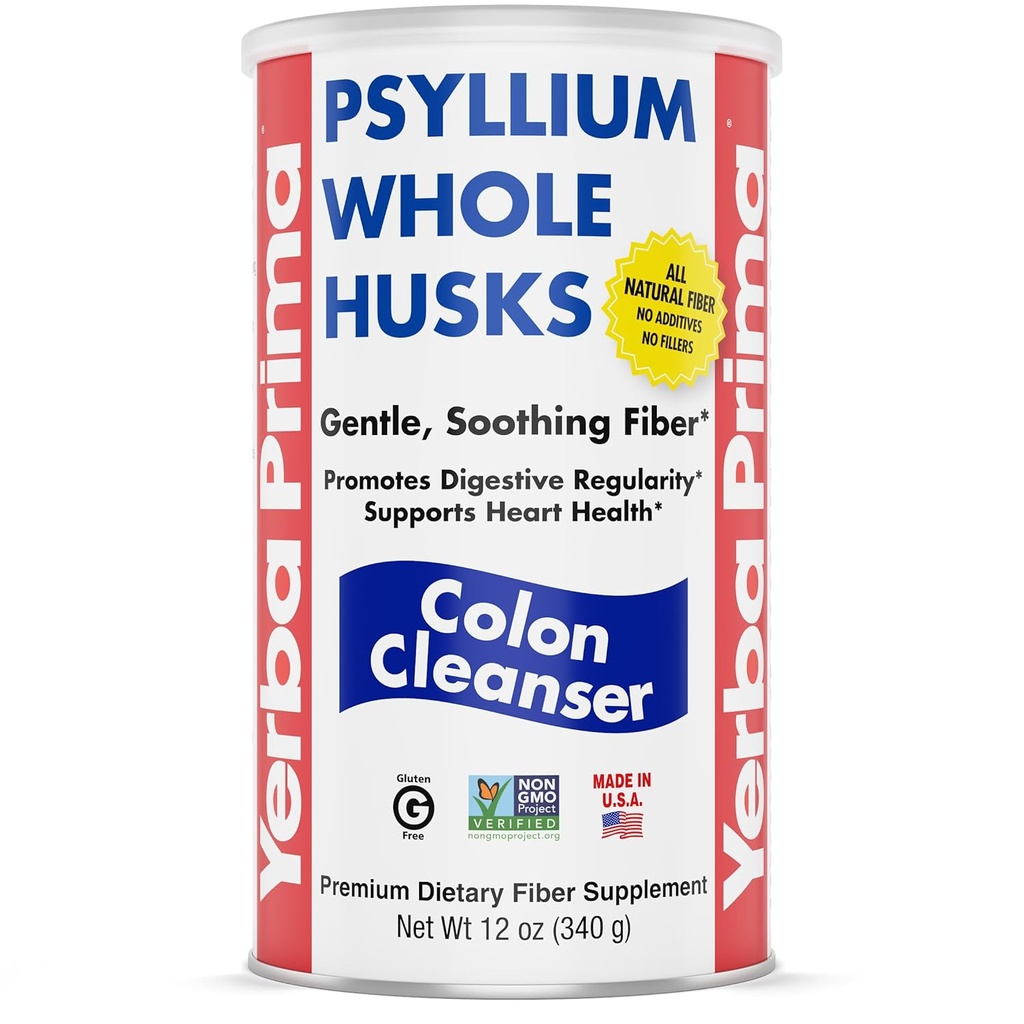 Yerba Prima Psyllium Husk, 12 onzas - Suplemento completo de fibra de Husk, Vegan, No Azúcar o Sweeteners artificiales, No GMO, Gluten Free