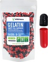 XPRS Nutra Size 3 Empty Capsules - 500 Conde Empty Gelatin Capsules - Pills DIY Capsule Filling - Pure Bovine Pill Gel Caps Fillable Do-It-youself Vitamins and Supplements (Black/Red)