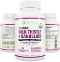 Max Absorption USDA Organic Milk Thistle Potent 5:1 Concentrated Extract (2000mg Strength) & Organic Dandelion Root ← Silymarin Antioxidant Flavonoid ← Liver Support Supplement (60 Count (Pack of 1))