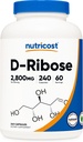 Nutricost D-Ribose 700mg (2800mg Por Serving), 240 Capsules - Vegetarian Friendly, Non-GMO, Gluten Free