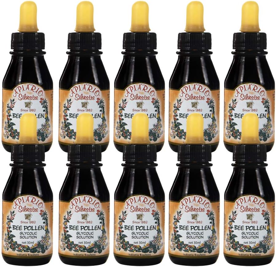 10 botellas de Apiario Silvestre Brasileño Contaminación de Glic líquido -No alcohólico, Wax Gratis