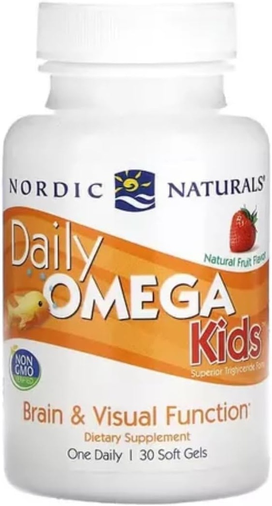 Naturales nórdicos - Daily Omega Kids, Healthy Heart Support, 30 Soft Gels